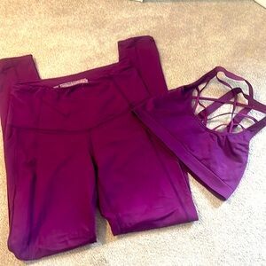 Victoria's Secret Purple Legging and Sports Bra workout set